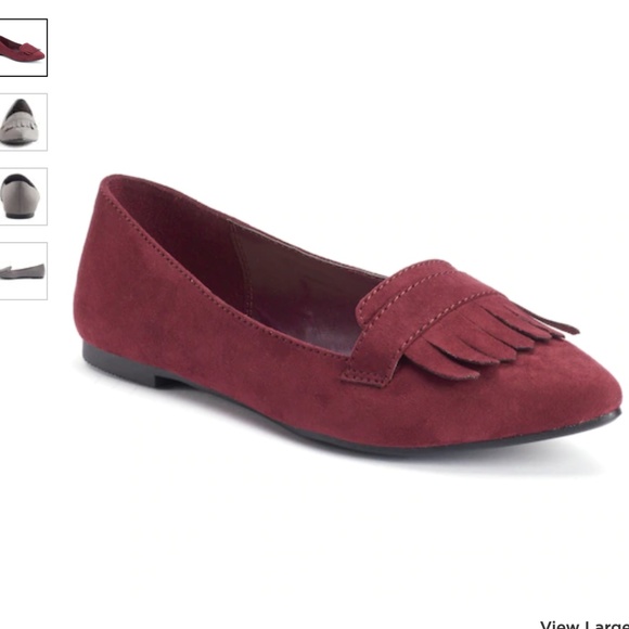 LC Lauren Conrad Shoes - like new Lauren Conrad dk red/maroon loafers 6/$14